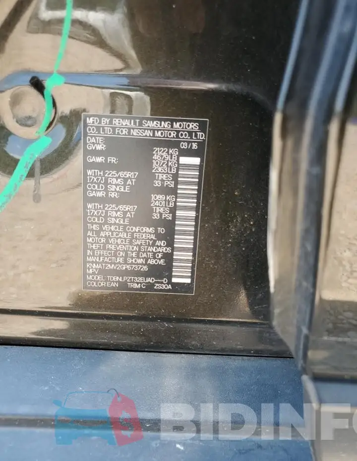 KNMAT2MV2GP673726 Photo# 12