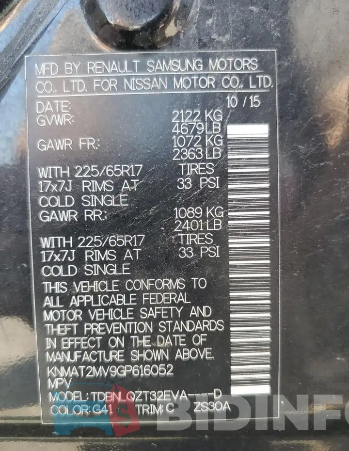 KNMAT2MV9GP616052 Photo# 13