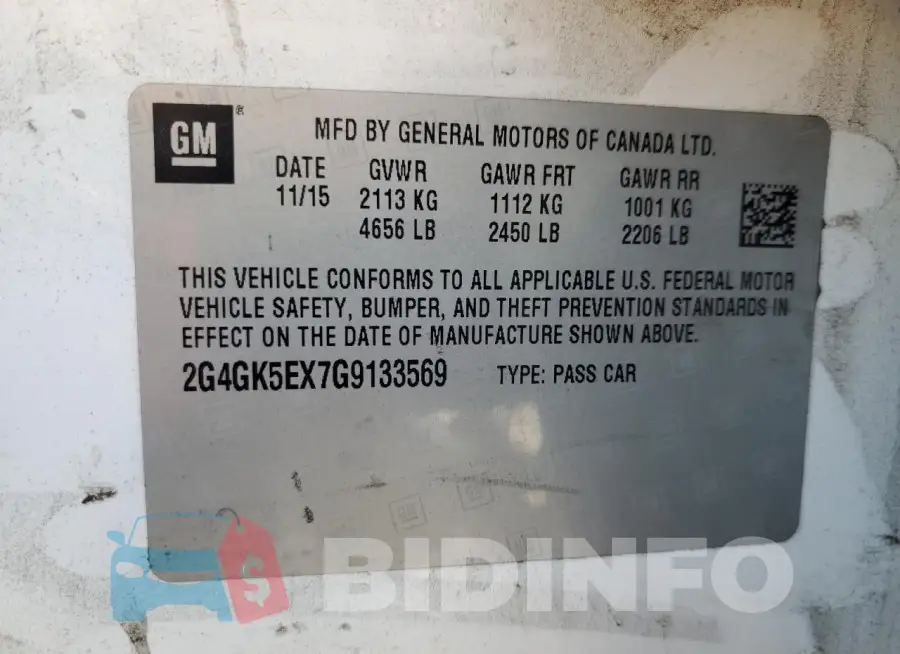 2G4GK5EX7G9133569 Photo# 12