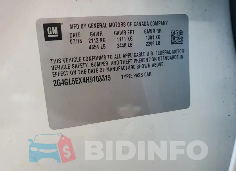 2G4GL5EX4H9103315 Photo# 12