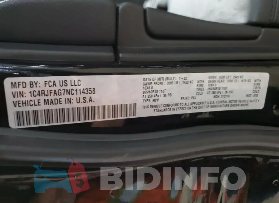 1C4RJFAG7NC114358 Photo# 13