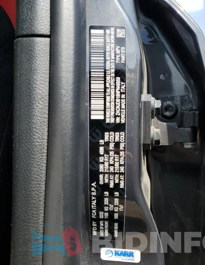 ZACNJDB18NPN49959 Photo# 12