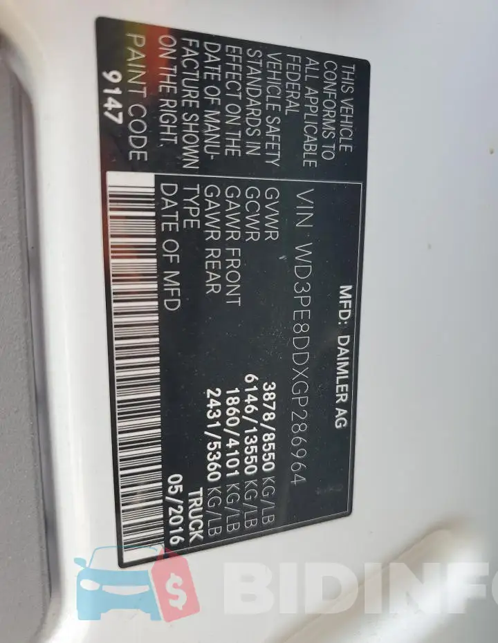 WD3PE8DDXGP286964 Photo# 13