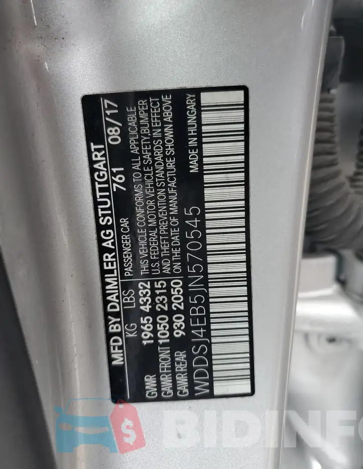 WDDSJ4EB5JN570545 Photo# 12