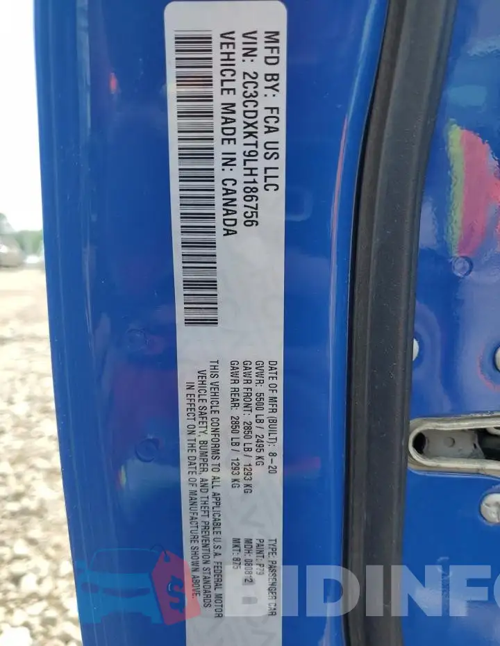 2C3CDXKT9LH186756 Photo# 12