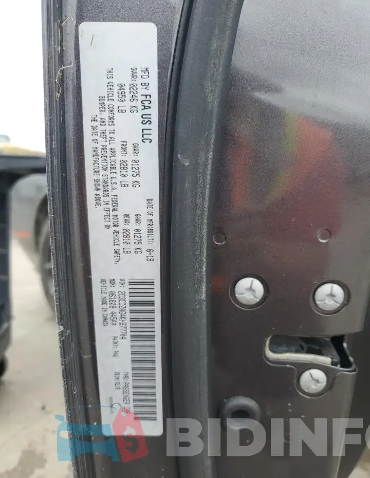 2C3CDZAG4KH677704 Photo# 12