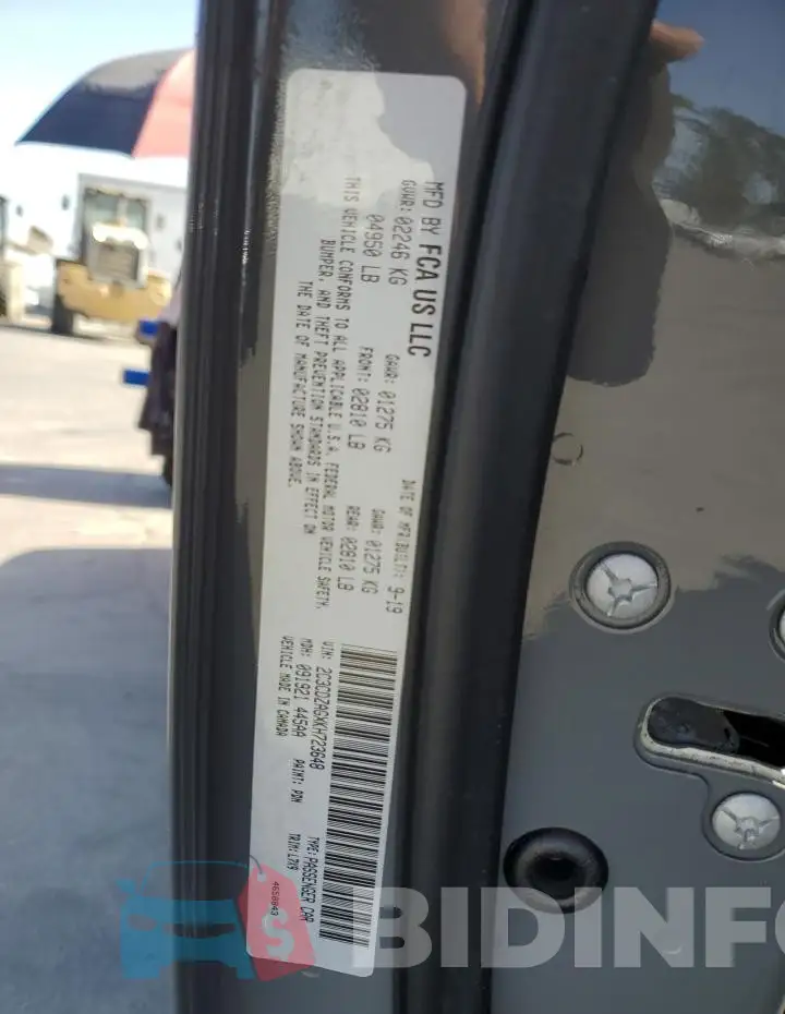 2C3CDZAGXKH723648 Photo# 12
