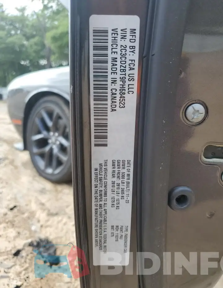2C3CDZBT9PH684523 Photo# 12