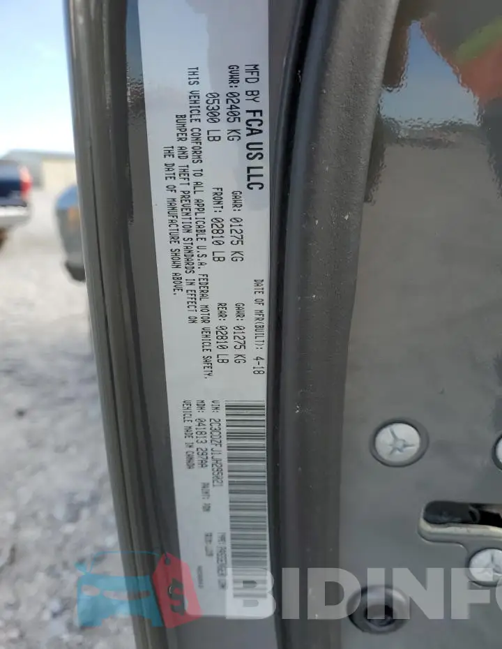 2C3CDZFJ1JH295021 Photo# 13