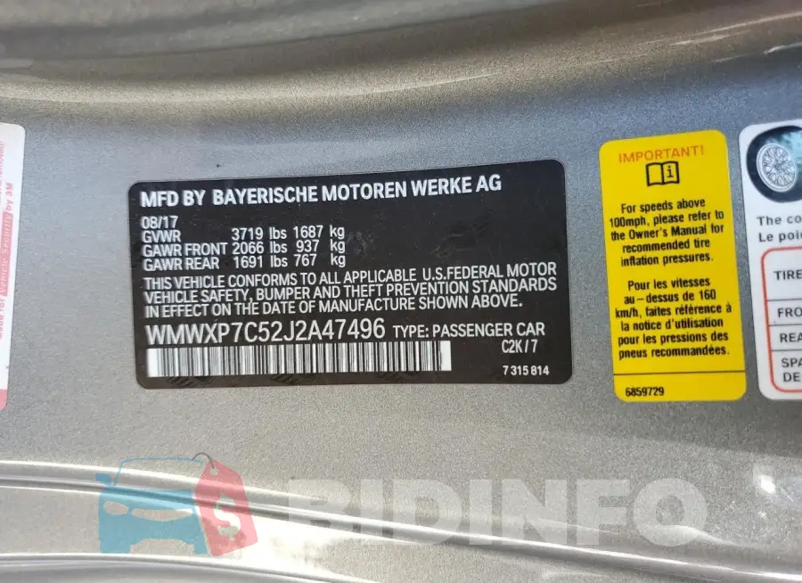 WMWXP7C52J2A47496 Photo# 13