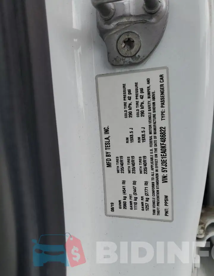 5YJ3E1EA0KF486822 Photo# 12