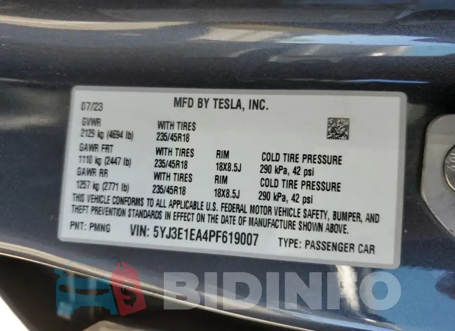 5YJ3E1EA4PF619007 Photo# 12