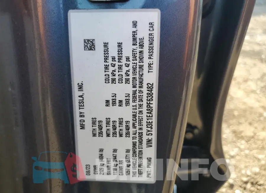 5YJ3E1EA8PF638482 Photo# 12