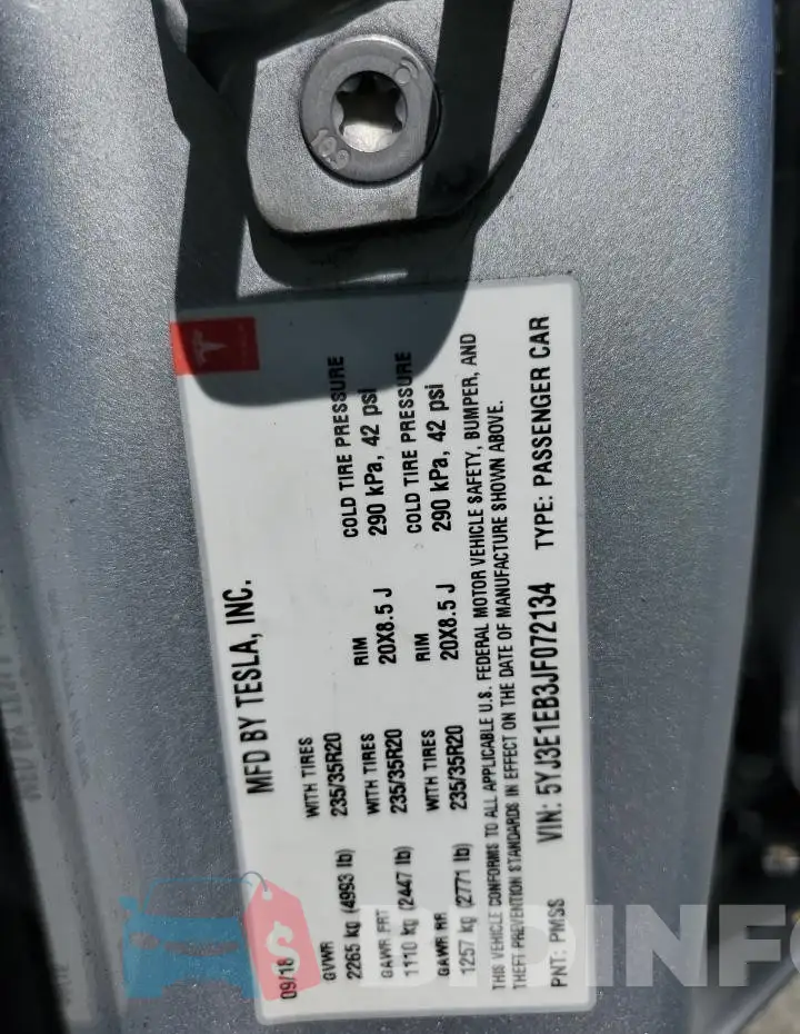 5YJ3E1EB3JF072134 Photo# 13