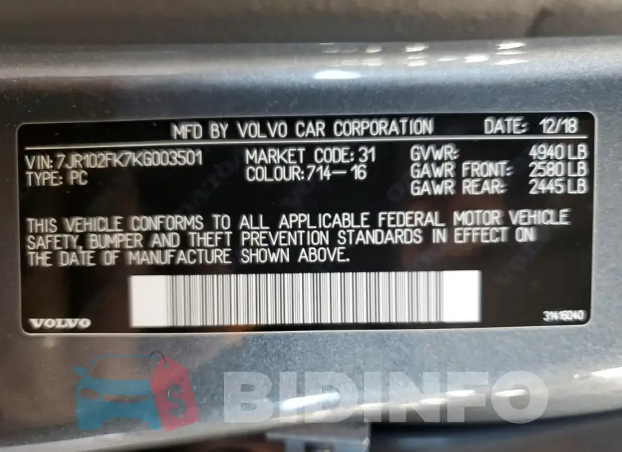 7JR102FK7KG003501 Photo# 12