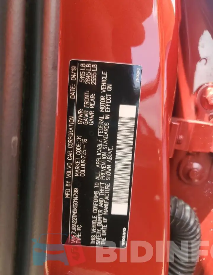 7JRA22TM3KG014799 Photo# 12