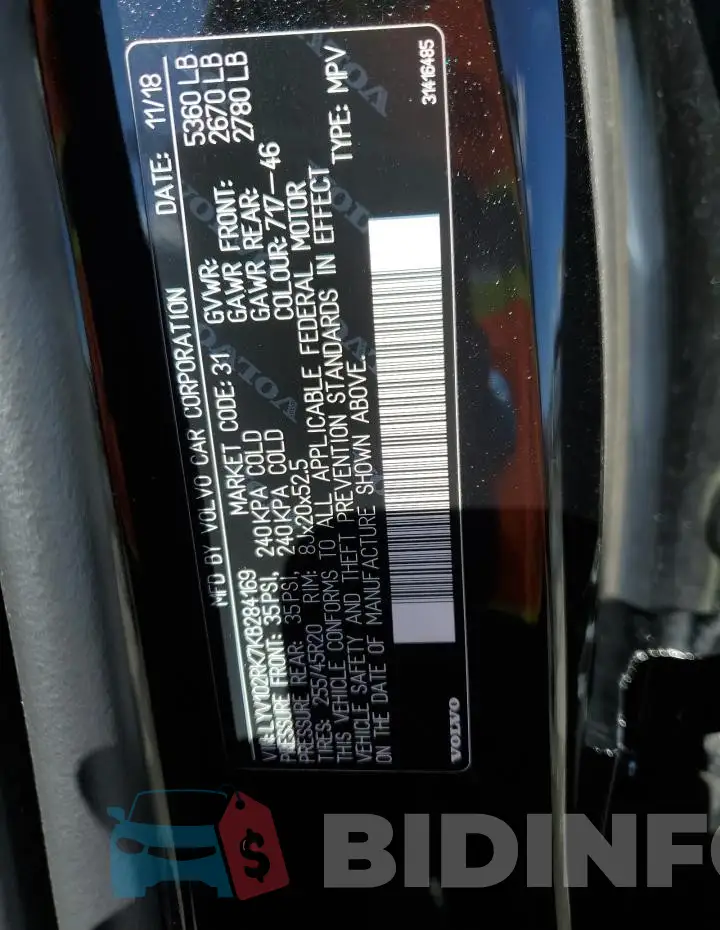 LYV102RK7KB284169 Photo# 13