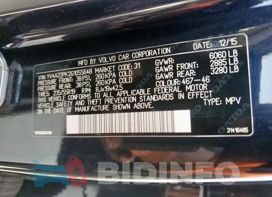 YV4A22PK2G1055648 Photo# 13