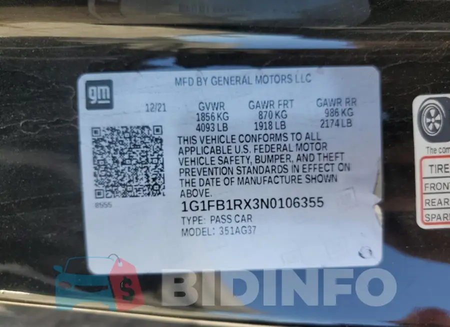 1G1FB1RX3N0106355 Photo# 12
