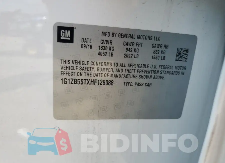 1G1ZB5STXHF128088 Photo# 12