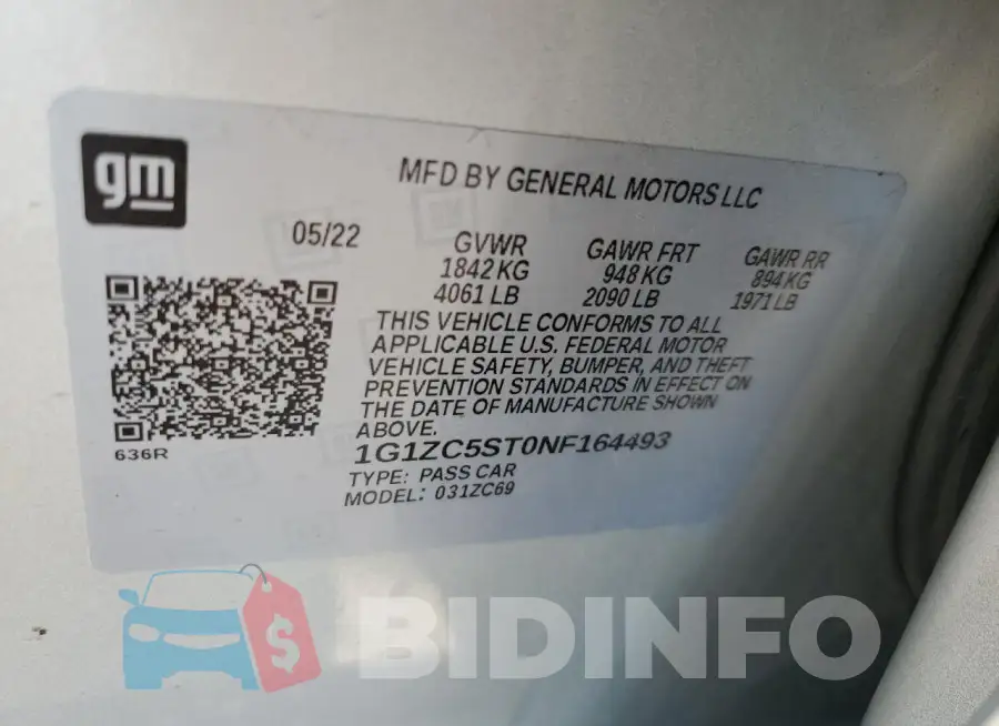 1G1ZC5ST0NF164493 Photo# 12