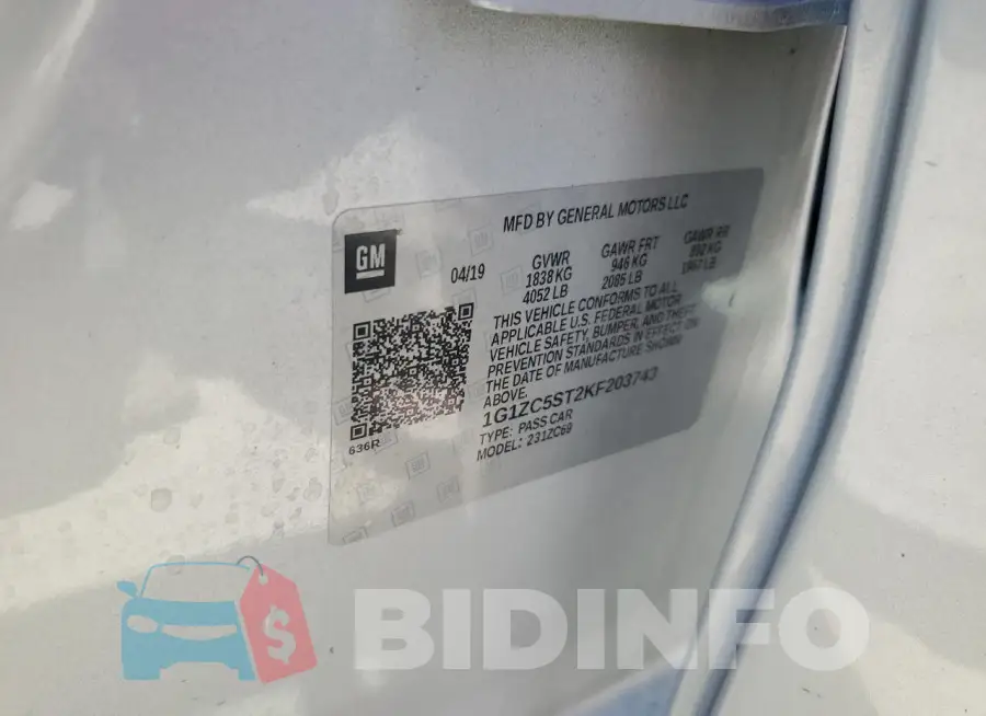 1G1ZC5ST2KF203743 Photo# 12