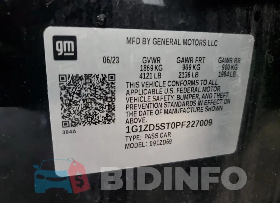 1G1ZD5ST0PF227009 Photo# 13