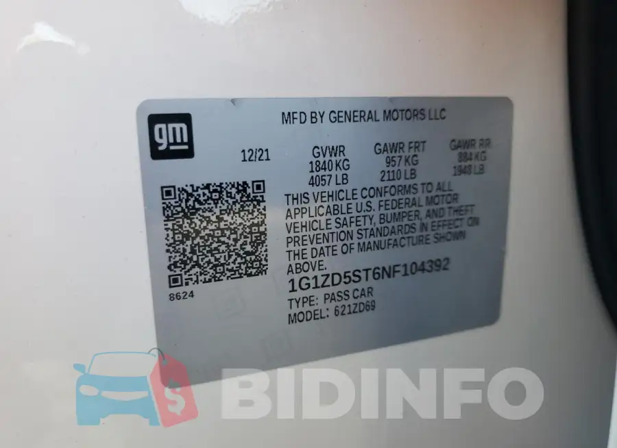 1G1ZD5ST6NF104392 Photo# 12