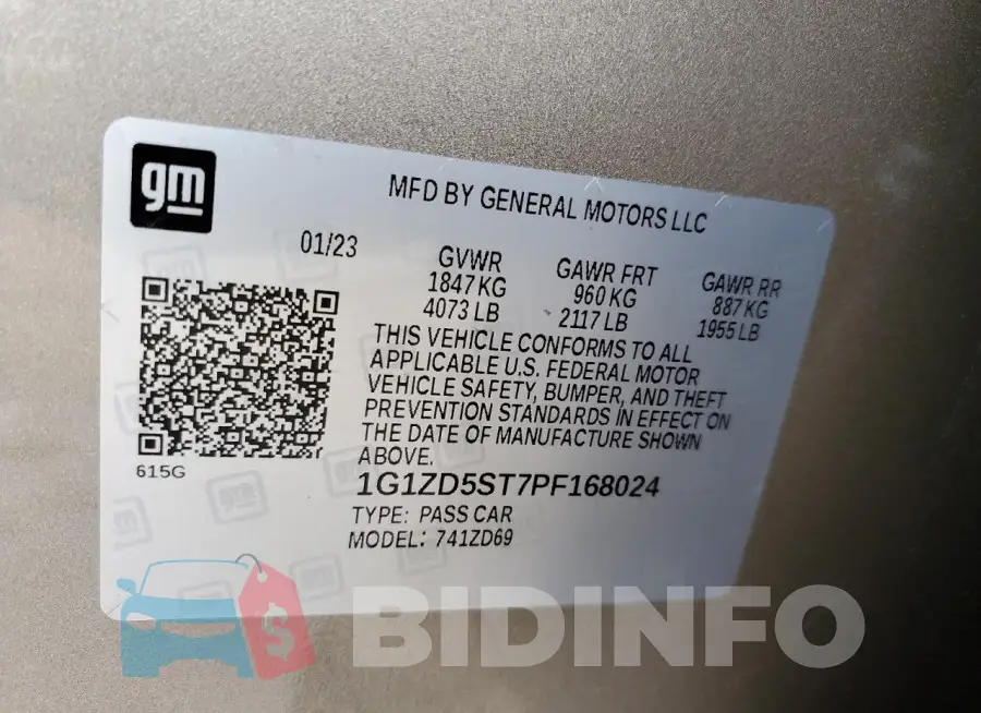 1G1ZD5ST7PF168024 Photo# 12
