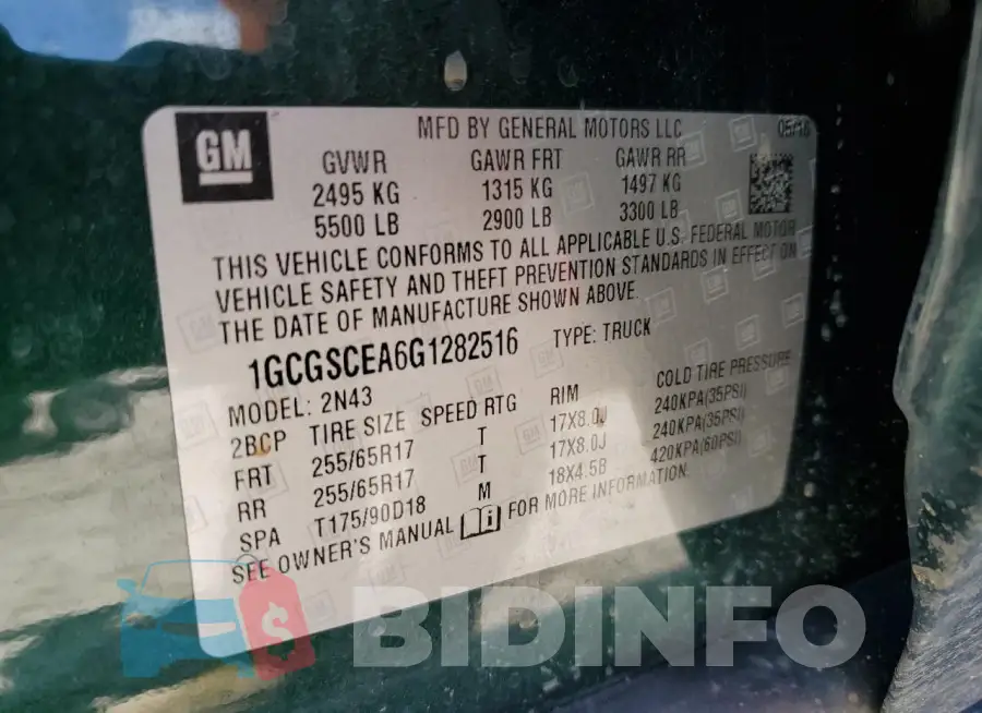 1GCGSCEA6G1282516 Photo# 12