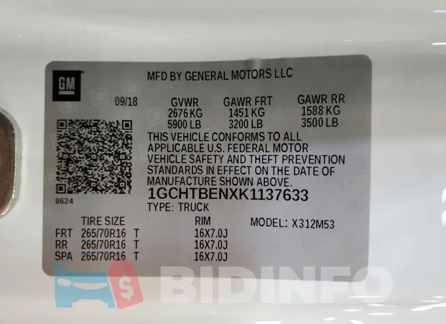 1GCHTBENXK1137633 Photo# 12