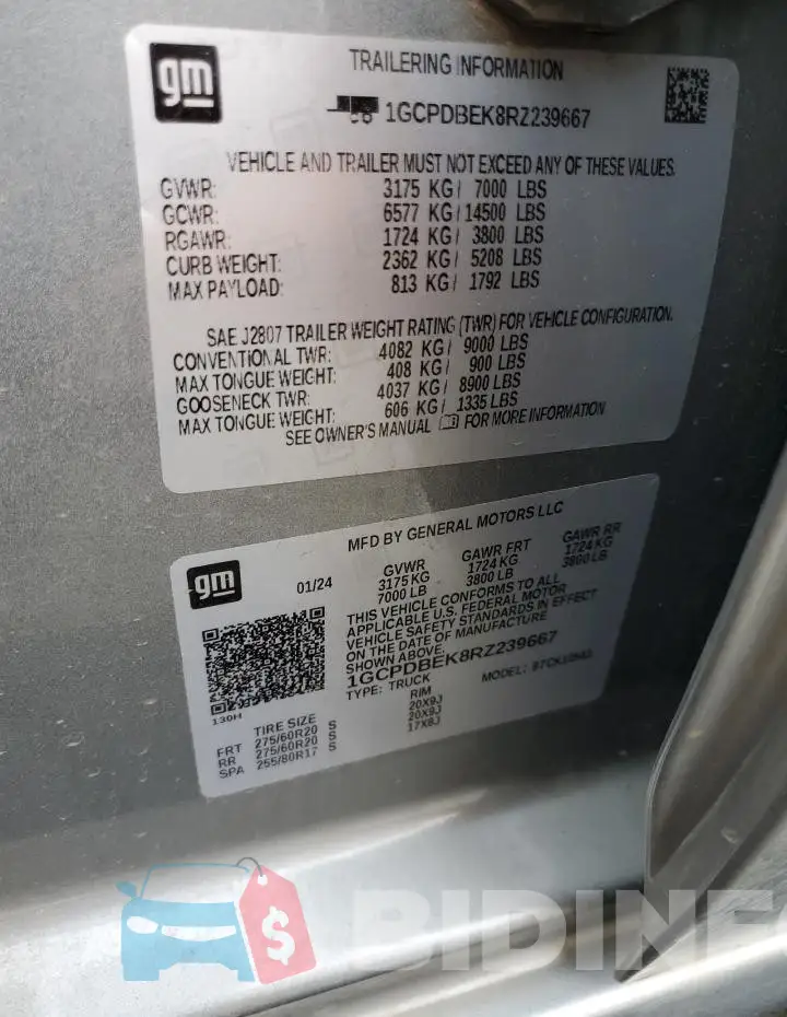 1GCPDBEK8RZ239667 Photo# 12