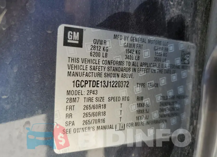 1GCPTDE13J1220372 Photo# 13