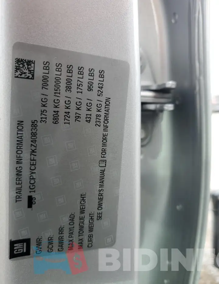 1GCPYCEF7KZ408385 Photo# 12