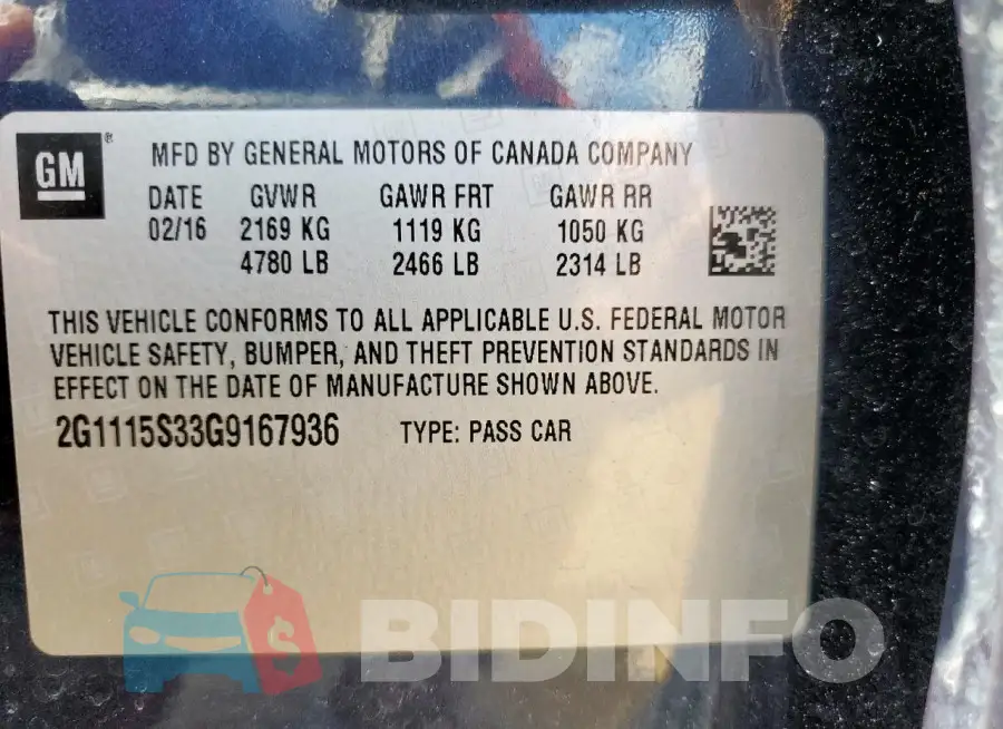 2G1115S33G9167936 Photo# 13 2G1115S33G9167936 Photo# 13