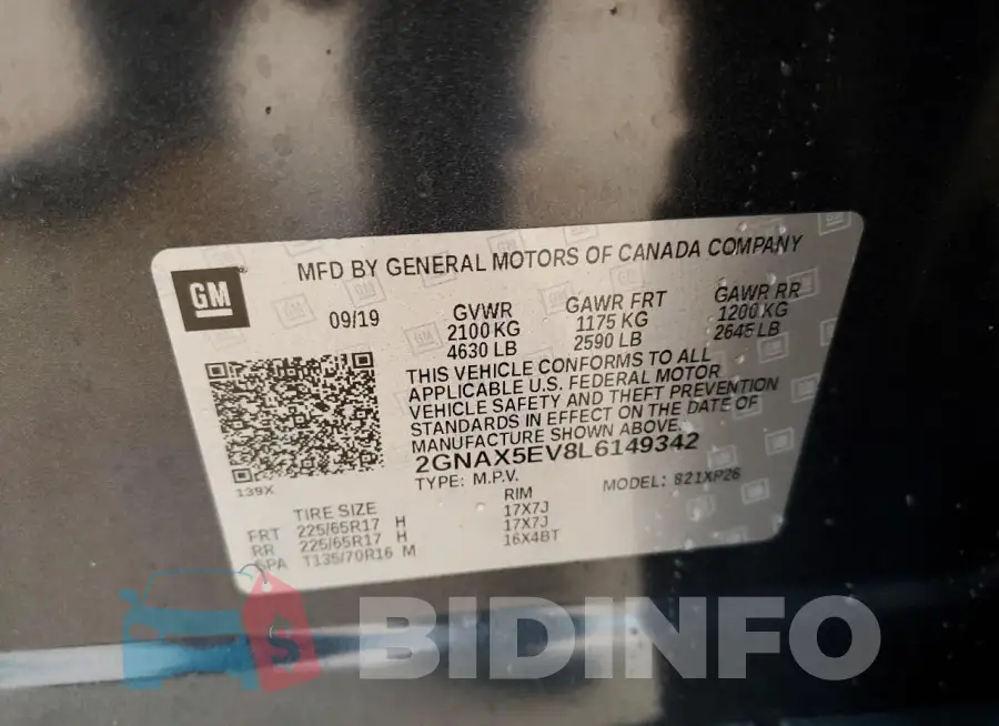 2GNAX5EV8L6149342 Photo# 13