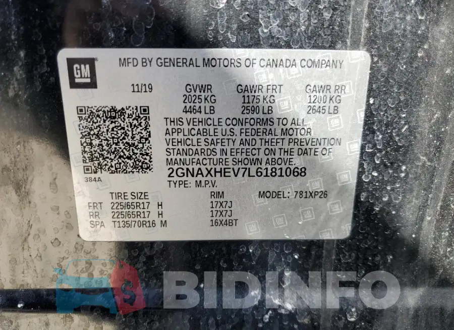 2GNAXHEV7L6181068 Photo# 13