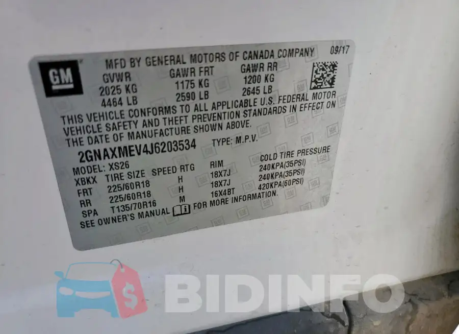 2GNAXMEV4J6203534 Photo# 13