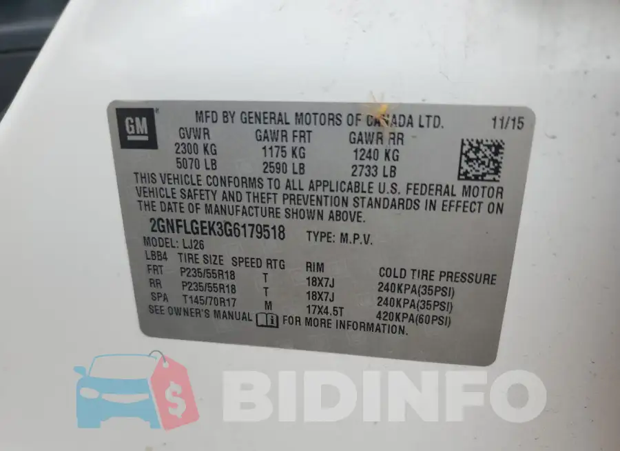 2GNFLGEK3G6179518 Photo# 13