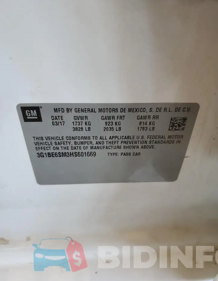 3G1BE6SM3HS601669 Photo# 12