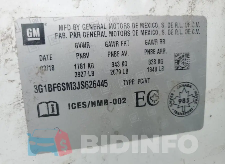 3G1BF6SM3JS626445 Photo# 12