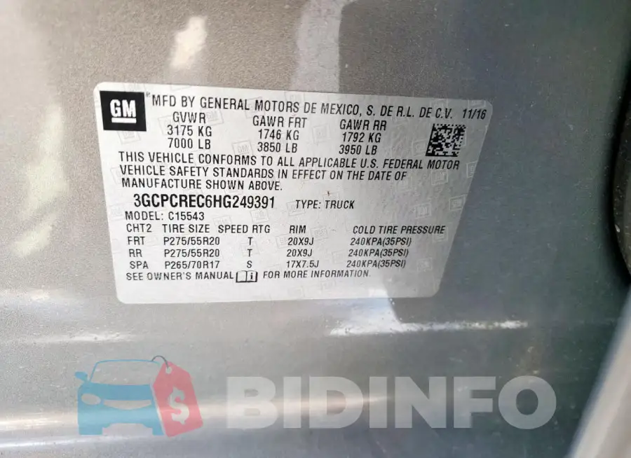 3GCPCREC6HG249391 Photo# 12