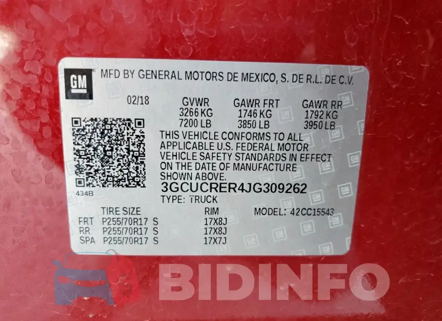 3GCUCRER4JG309262 Photo# 12