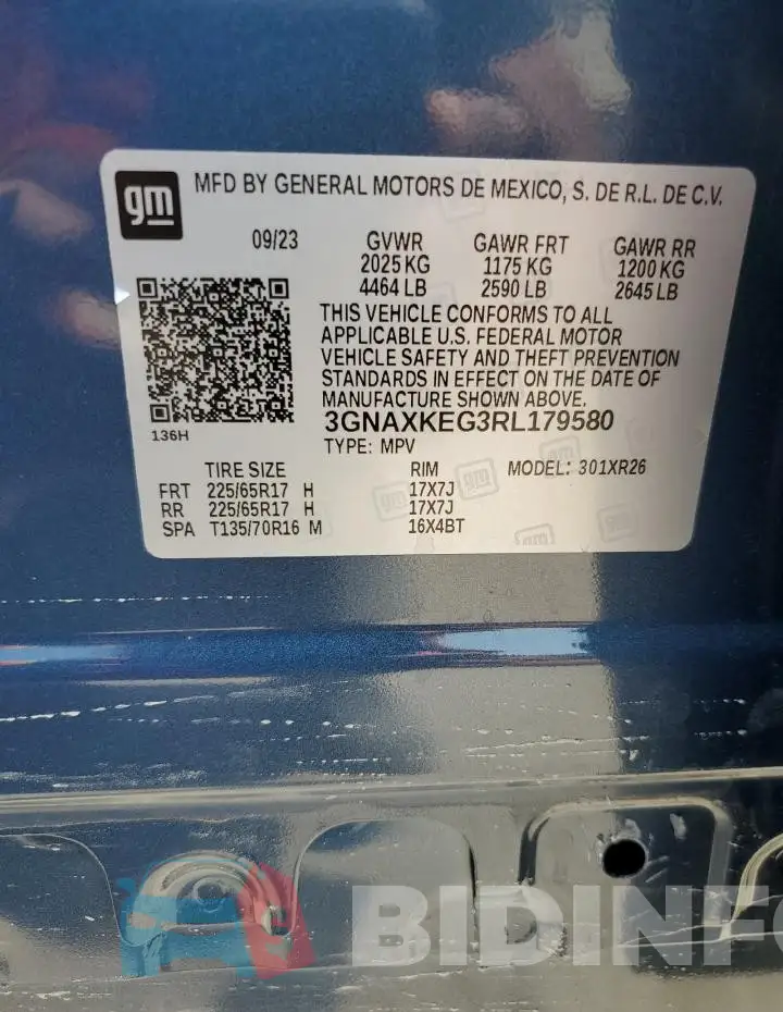 3GNAXKEG3RL179580 Photo# 14