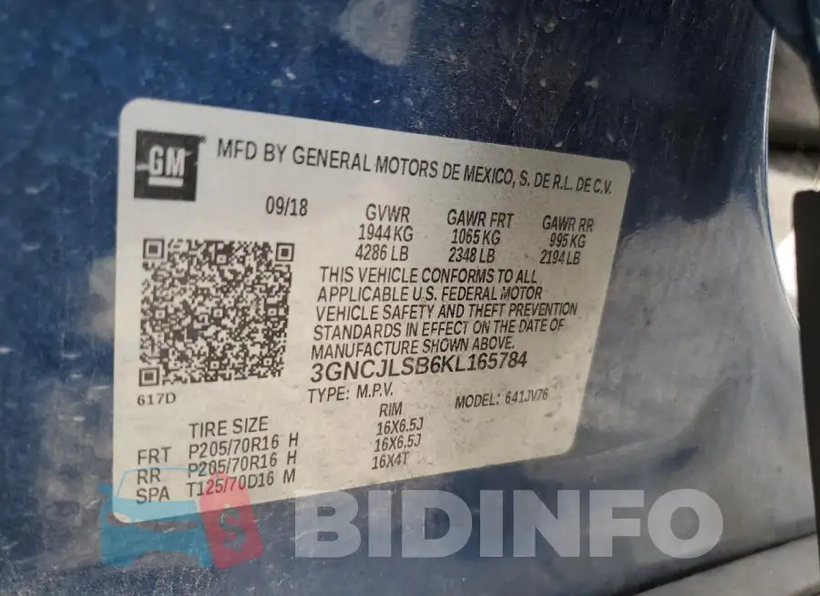 3GNCJLSB6KL165784 Photo# 13