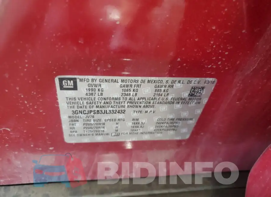3GNCJPSB3JL332432 Photo# 13