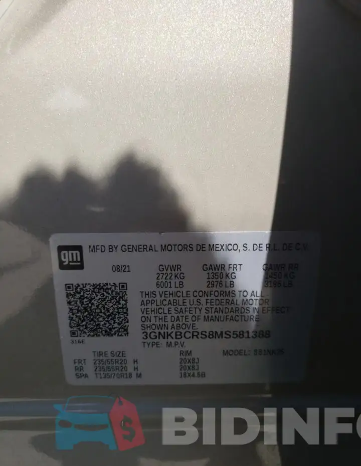 3GNKBCRS8MS581388 Photo# 13