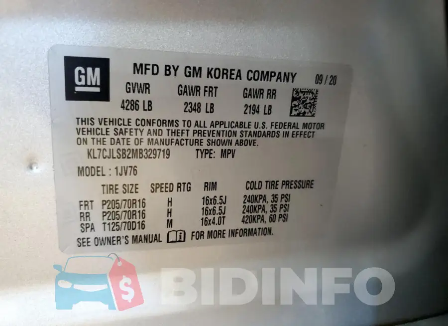 KL7CJLSB2MB329719 Photo# 13