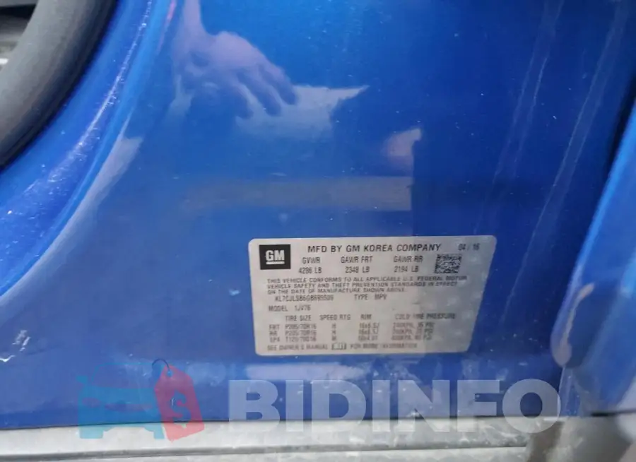 KL7CJLSB6GB695509 Photo# 11