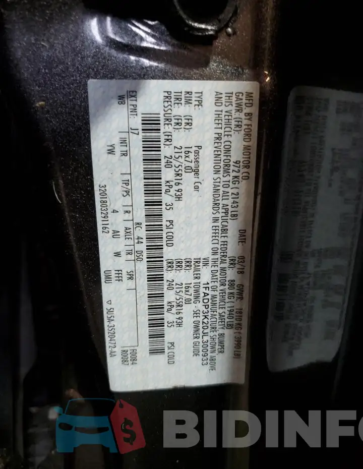 1FADP3K20JL300933 Photo# 12